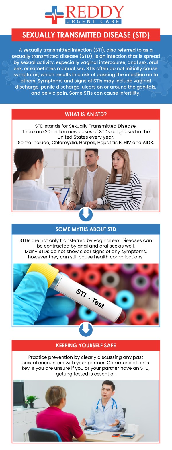 Getting tested for sexually transmitted infections (STIs) is crucial for maintaining sexual health. Early diagnosis allows for prompt treatment, preventing long-term health issues and stopping the spread to others. If you think you may have an STD or are currently sexually active and haven’t been tested, don’t be embarrassed to visit our team of healthcare professionals at Reddy Urgent Care. For more information, contact us. Walk-in visits are welcome. We have convenient locations to serve you in Bixby Knolls Long Beach, Downtown Long Beach, and Paramount, CA.